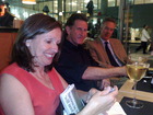 Julie, George and Timothy after dinner in London